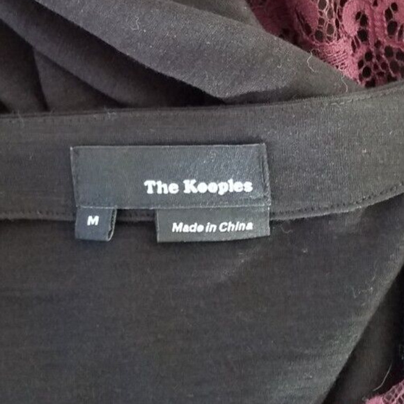 The Kooples Womens Wool Lace Blouse Black Red Long Sleeve Size M - Picture 4 of 6